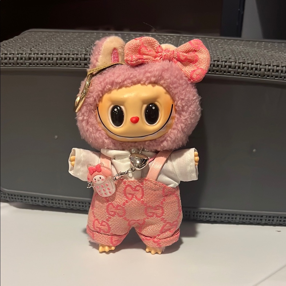 Cute Pink and White Plush Doll